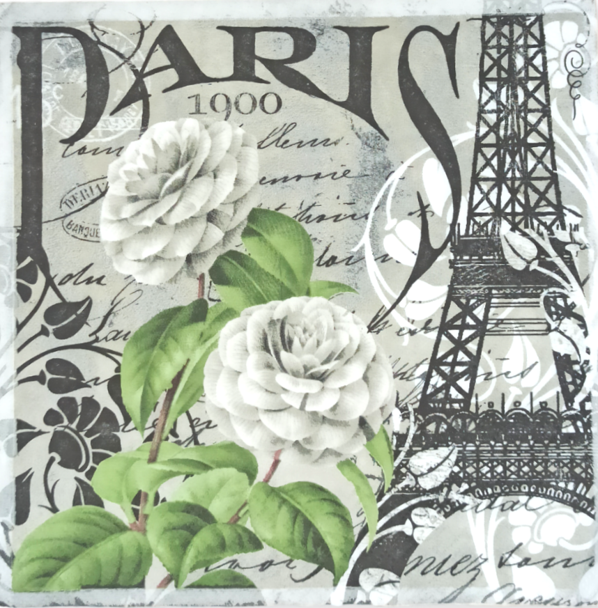 Servítka na decoupage - Paris Eiffel.