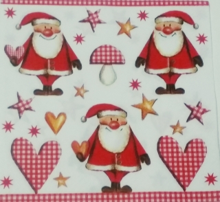 Servítka na Decoupage  - Santa + srdce.