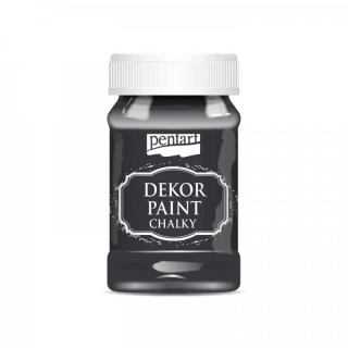 Dekor Paint chalky - kriedová farba 100ml -  Čierna.